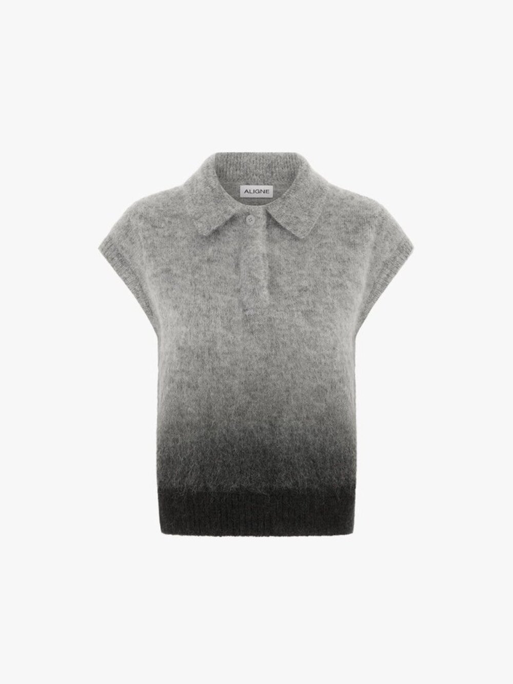 Sleeveless V-Neck Ombre Knit Sweater Vest in Gray